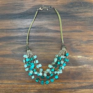 19.5” Green beaded Necklace